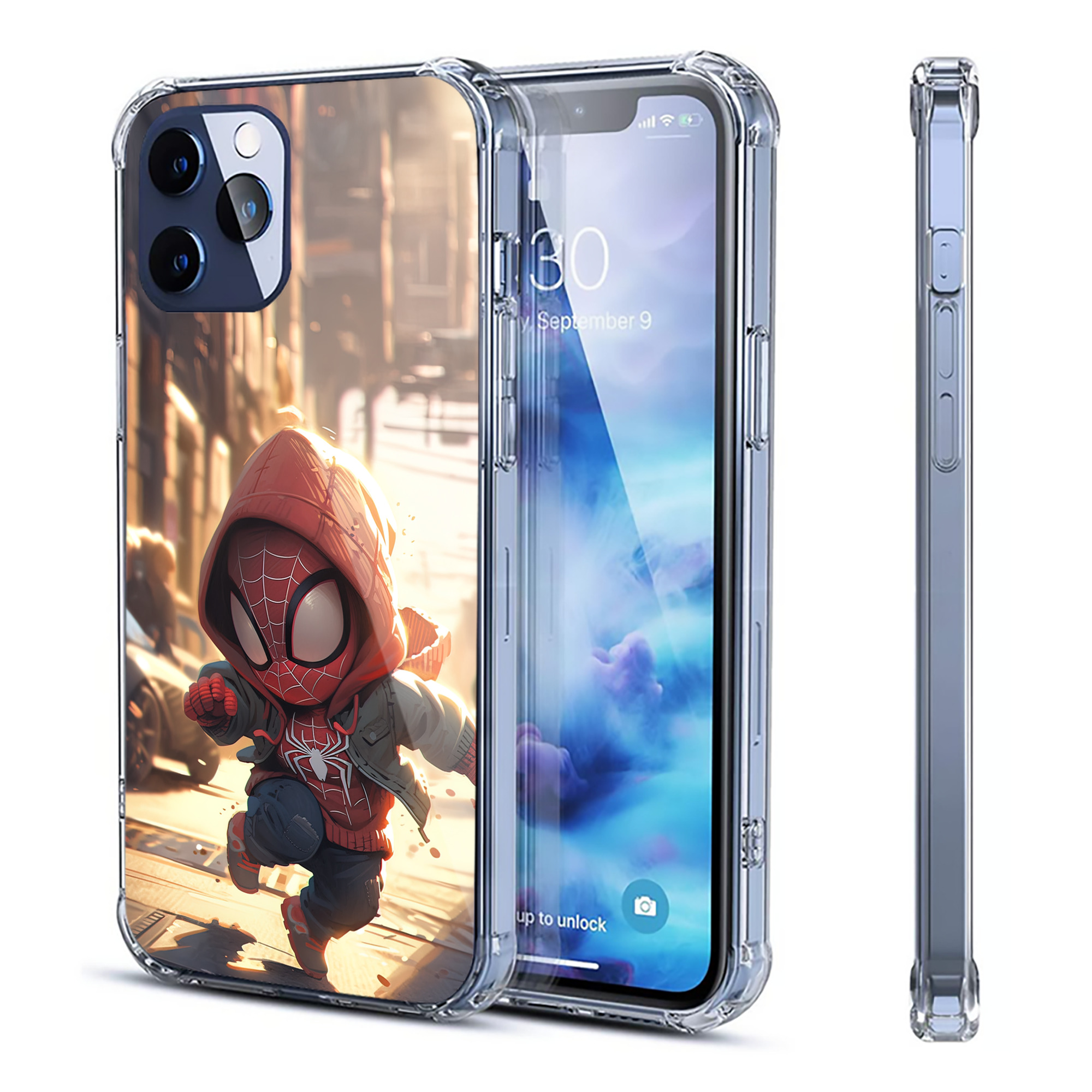 （画像用） Spider Man スパイダーマン 【iPhone 12シリーズ対応】透明スマホケース（クリアソフトケース）